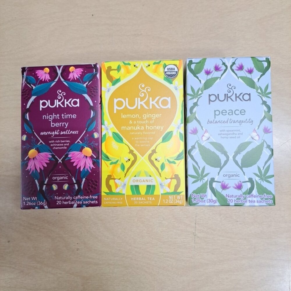 Lot Of 3 Pukka‎ Organic Herbal Teas, Variety Pack